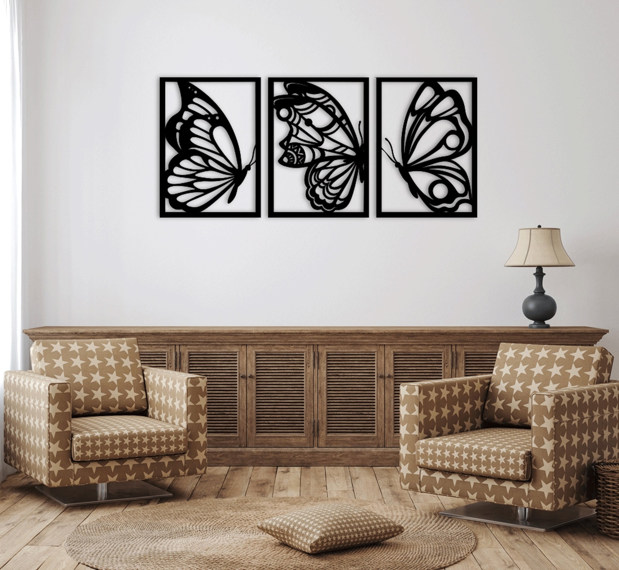 Butterfly Laser Cut Dxf Svg Glowforge Files Wall Sticker Vinly Decal ...