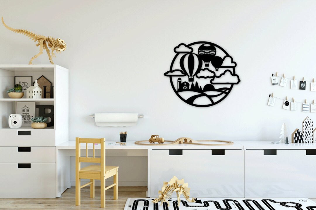 Hot Air Balloon Sky Laser Cut Dxf Svg Glowforge Files Wall Art Sticker ...