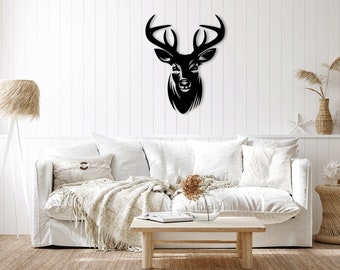 Deer Head Design Laser Cut Svg Dxf Files Wall Sticker Engraving