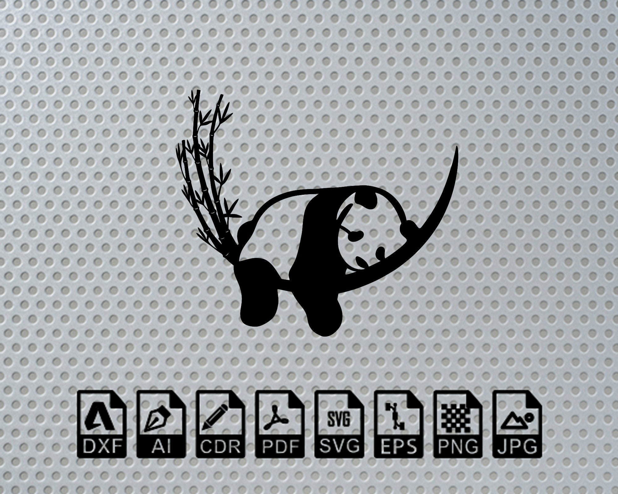 Giant Panda Bear Laser Cut Dxf Svg Glowforge Files Wall Art Sticker ...