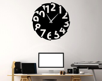 Wanduhr SVG DXF Schnittdatei - Laser Cut Uhrenvorlage - Digitaler Download für CNC, Glowforge, Metall Holz Wand Kunst Design
