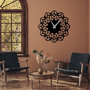 Wall Clock SVG DXF Cut File – Laser Cut Clock Template – Digital Download for CNC, Glowforge, Metal Wood Wall Art Design