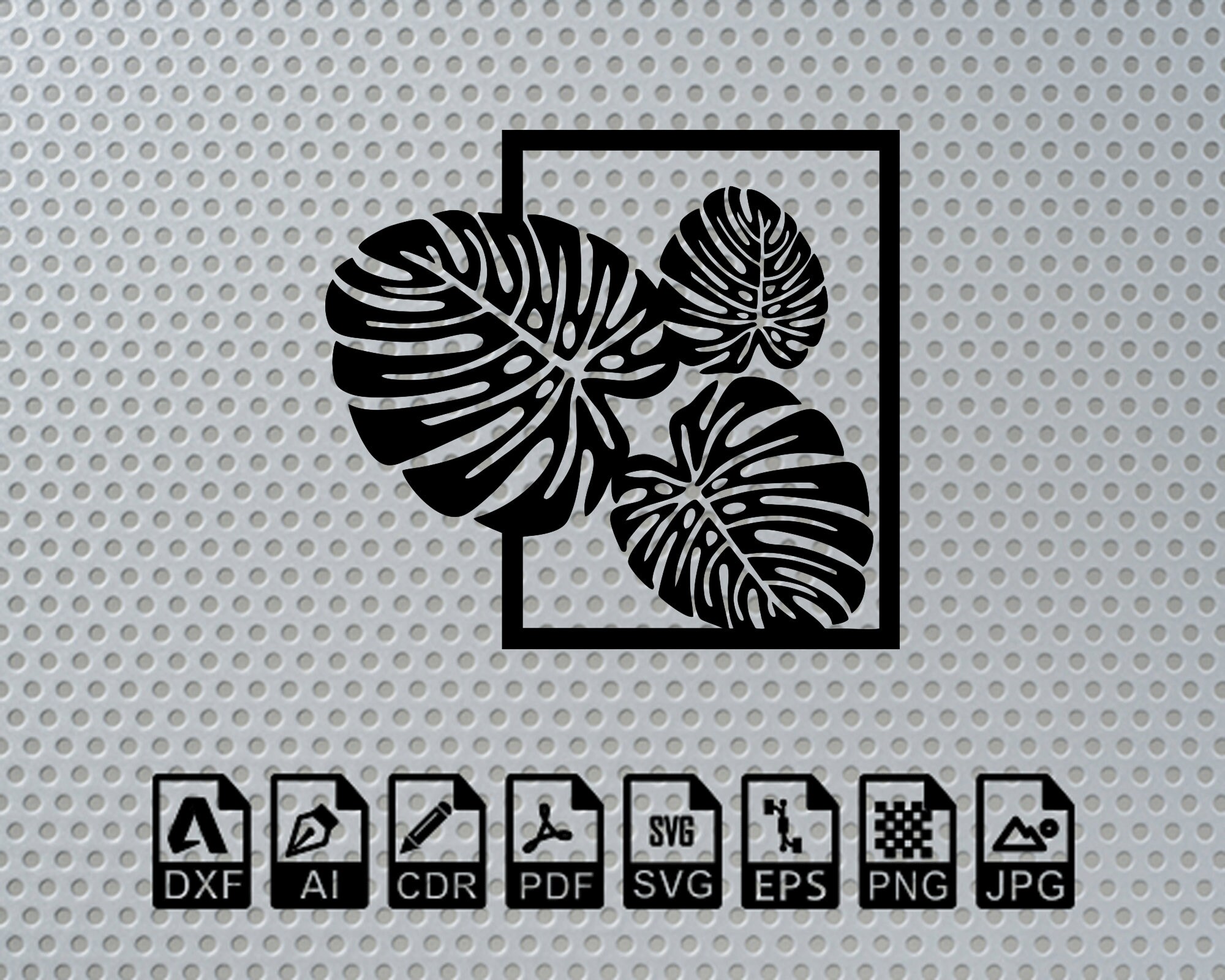 Monstere Leaf Plant Laser Cut Dxf Svg Glowforge Files Wall Art Sticker ...