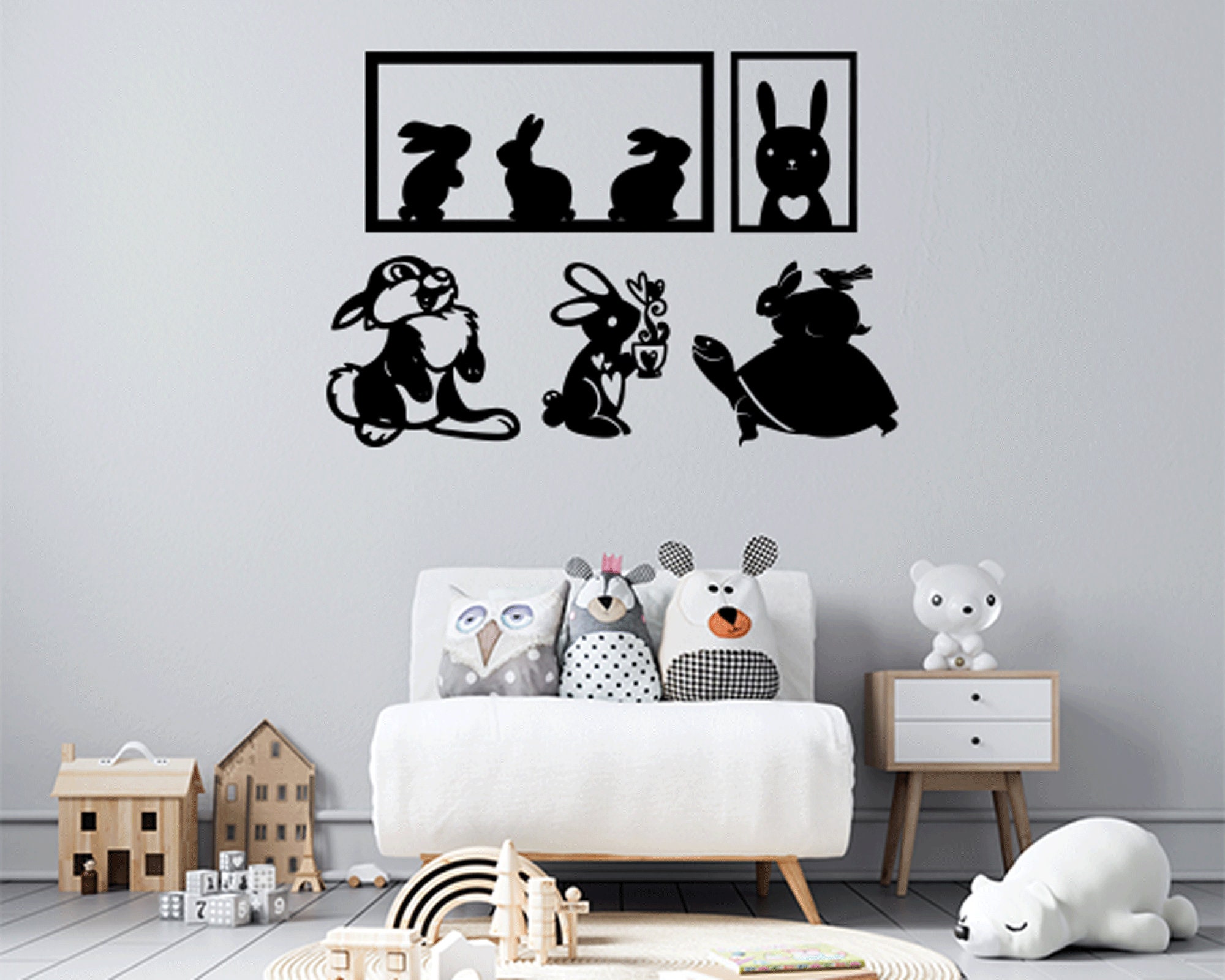 Rabbit Laser Cut Dxf Svg Glowforge Files Wall Art Sticker Vinly Decal ...