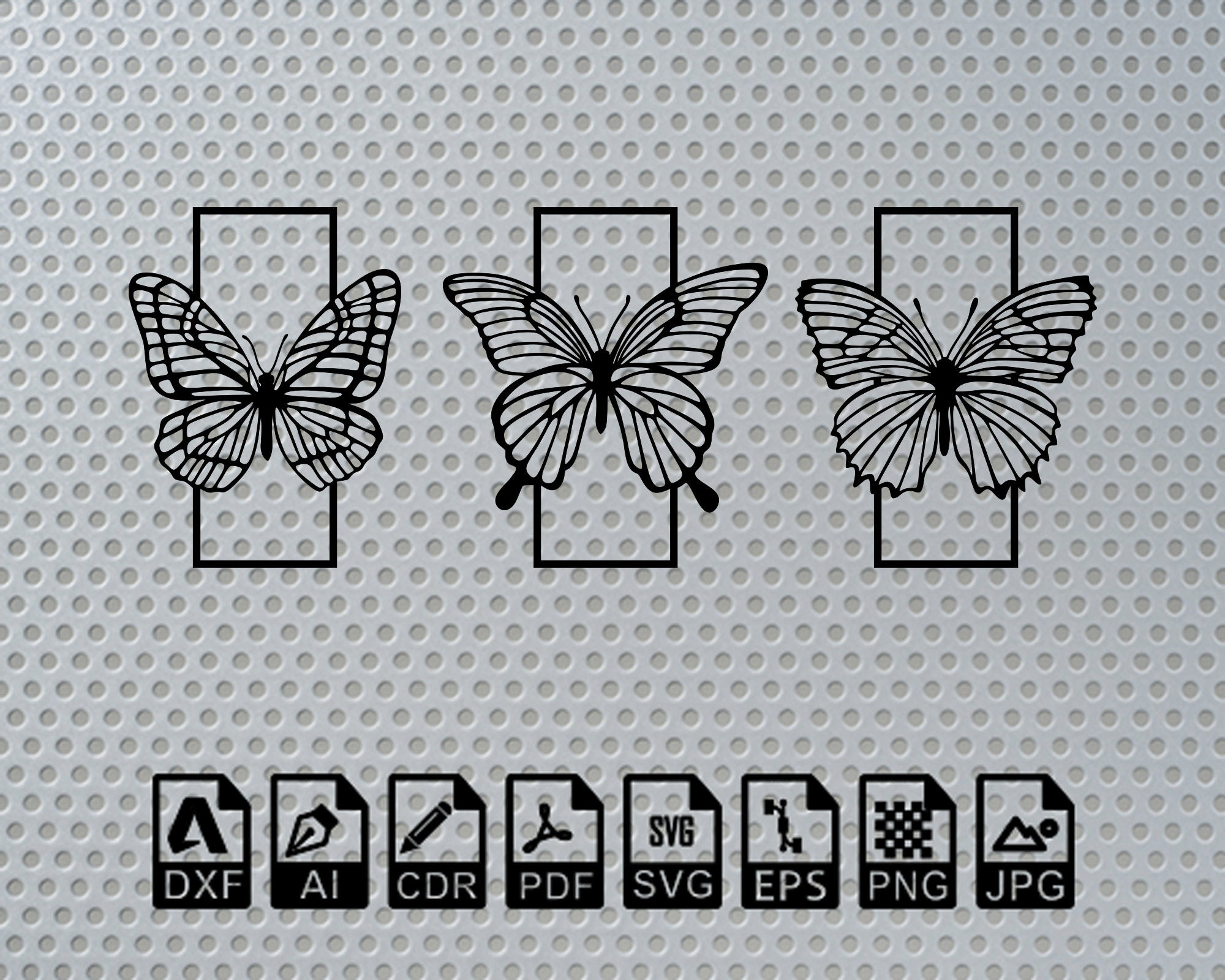 Butterfly Laser Cut Dxf Svg Glowforge Files Wall Sticker Vinly Decal ...