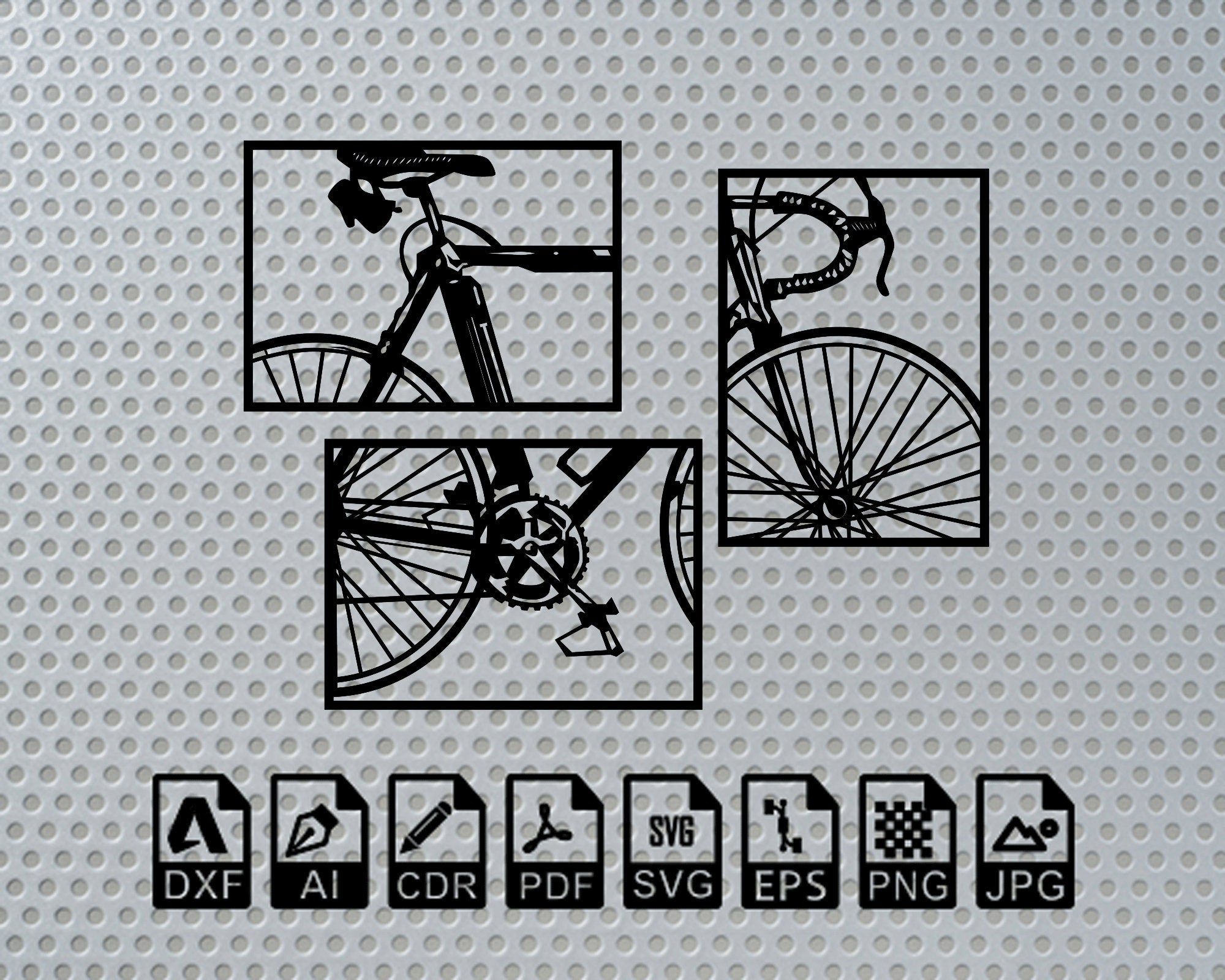 Bicycle Bike Laser Cut Dxf Svg Glowforge Files Wall Art Sticker Vinly ...