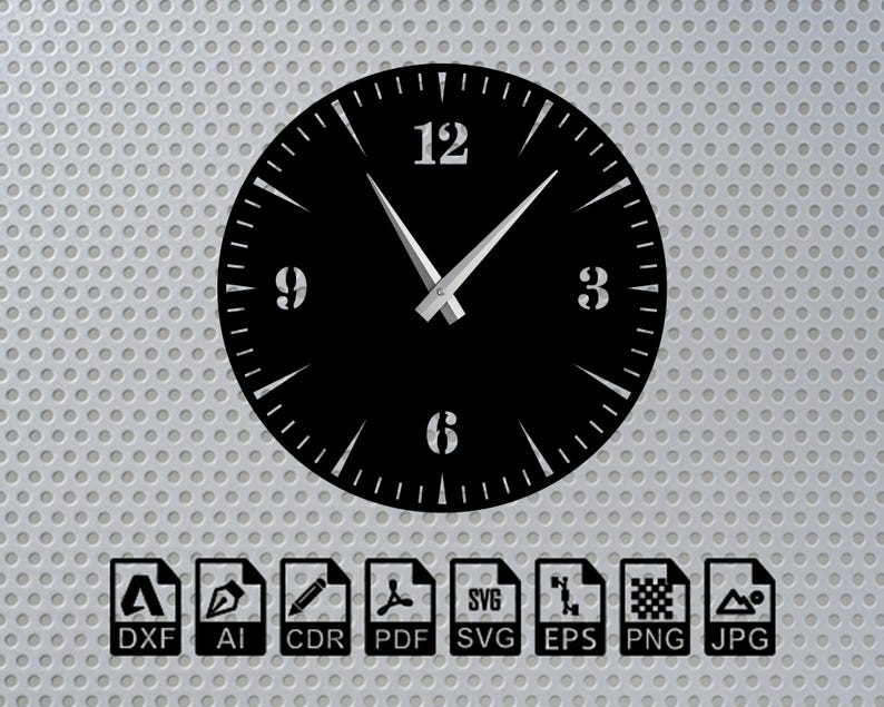 Wall Clock SVG DXF Cut File – Laser Cut Clock Template – Digital ...