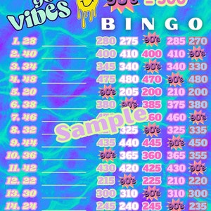 90s pyp 500 with profit bingo board