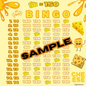 Cheesy 150 pyp with profit bingo board