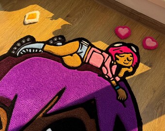 Lil Uzi Album Cover Rug – Handmade Tufted Carpet, Fan Art Decor