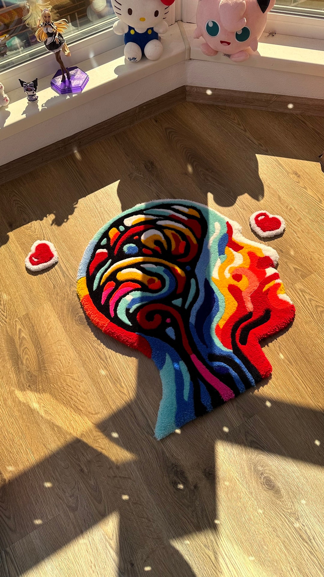 Melting Brain Tufted Rug – Handmade Abstract Human Head Carpet, Custom ...