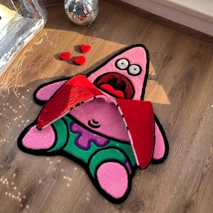 Handmade Tufted Rug, Fluffy 3D Decor, Comic Fan Gift