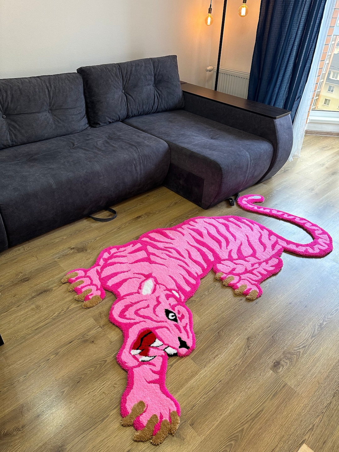 Big Tufting Pink Tiger Rug Etsy