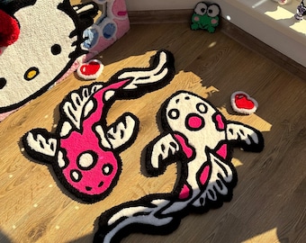 Custom Koi Yin Yang fish tufting handmade rug