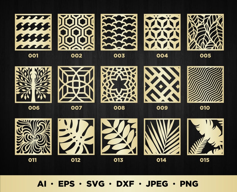Simple Panel Cut Out Square Geometric Panel Set: 100 Laser Cut Files (digital Download) - Etsy
