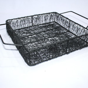 TJ CASA Black Wire Baskets for Stylish Home Decor, Basket with handles, Modern Wire Frame, Black Look Aesthetic Basket, Fruit Basket!