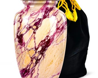Urna funeraria de mármol Rosso Verona para las cenizas de mamá y papá - Urnas funerarias conmemorativas para adultos - Recuerdo funerario de lujo inspirado en la piedra natural