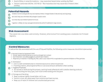 COSHH Assessment for Polycell Polyfilla
