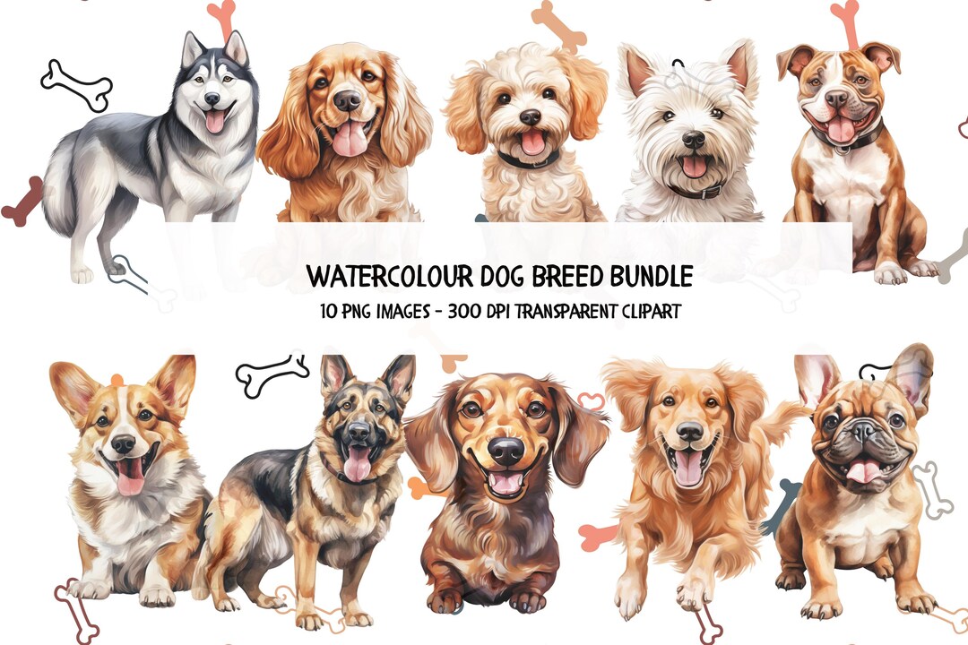 Dog Breed Pngs Digital Download Cocker Spaniel, Corgi, Dachshund ...