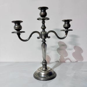Vintage Three Arm Candelabra | Elegant Victorian Style Home Decor | Dining Table Centerpiece | Antique Style Candle Holder