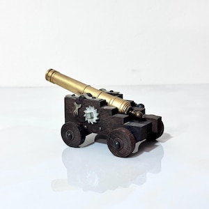 Miniature Brass Ship’s Cannon Replica on Wood | Made in Italy | Nautical Desk Decor Naval Ship Collectible Display Piece 4.9 (164)