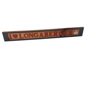 Vintage Longaberger Wooden Wall Sign | I Love Longaberger Basket Sign | Primitive Country Decor | Americana Folk Art Wall Hanging | 33”