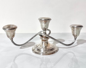 Vintage Theee Arm Candelabra | Gorham Silverplate YC3032 Victorian Style Candle Holder | Elegant Table Statement Centerpiece