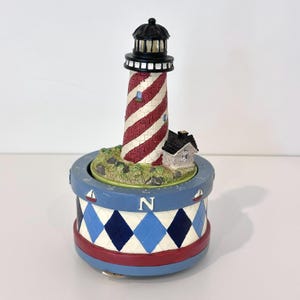 Vintage Lighthouse Kitchen Timer 7” | Nautical Coastal Decor | Tick Tock Timer | Ocean Bird Sounds Beach House Countdown
