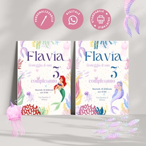 Invito compleanno Sirenetta | Invito compleanno Ariel | PERSONALIZZABILE | FILE DIGITALE