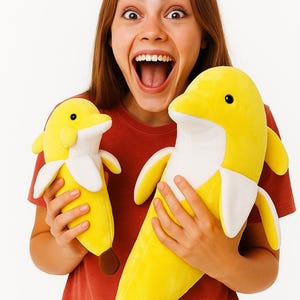 Banana Dolphin Plush Toy – Funny Christmas Gift | Cute Yellow Stuffed Animal | Soft Banana Dolphin Pillow | Holiday Gift for Kids & Teens