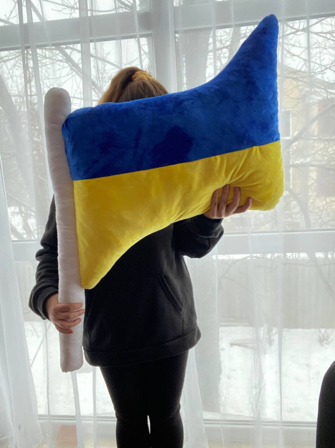 Pillow in the Shape of Ukraine, Flag of Ukraine Cuddle Pillow, Pillow