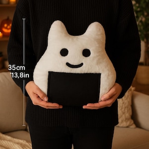 Onigiri Sushi Plushie Pillow – Kawaii Soft Toy Decor | Cute Rice Ball Cushion | Food Lover Gift | Handmade Plush | Japanese Style Gift