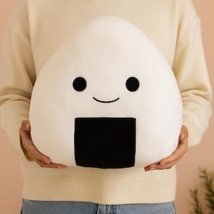 Kawaii Onigiri Plush Toy – 35 cm Soft Japanese Rice Ball Pillow | Cute Food Decor Gift for Kids & Teens