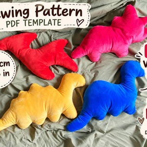 Dinosaur Plush Bundle Sewing Pattern, Stuffed Dino Pillow Templates,stegosaurus pattern, Easy Beginner Sewing Pattern