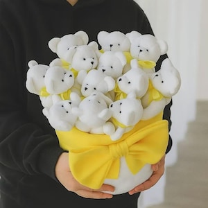 Large Plush Flower Bouquet Bear – Soft Teddy Bear Gift with Plush Roses, Unique Birthday, Anniversary or Valentine’s Day Gift for Her