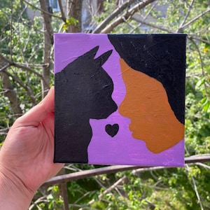 Cartão de felicitações de 15x15 cm com estampa de animal fofo e decoração de parede para amantes de gatos