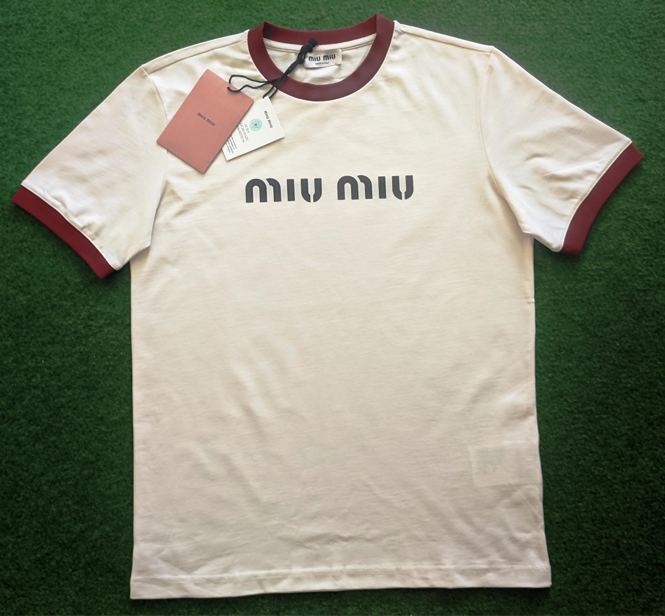 MIU MIU Mens Cotton Ecru T-shirt Size 2XL - Etsy