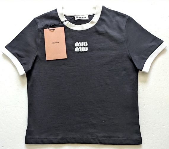MIU MIU Womens Cotton Black T-shirt Size Xs,s,m,l - Etsy
