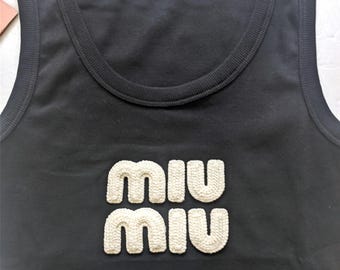 MIU MIU Womens Cotton Black Tanktop Size Xs,s,m,l - Etsy