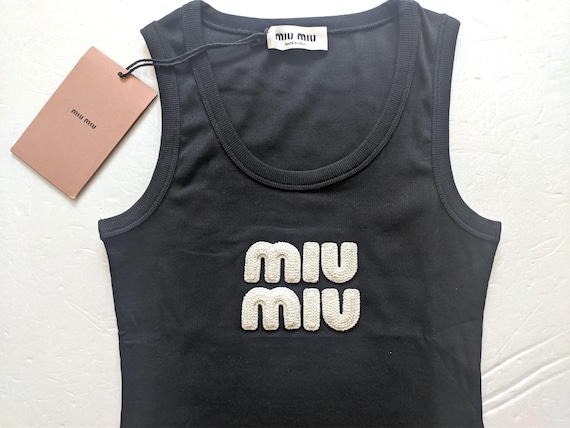 MIU MIU Womens Cotton Black Tanktop Size Xs,s,m,l - Etsy
