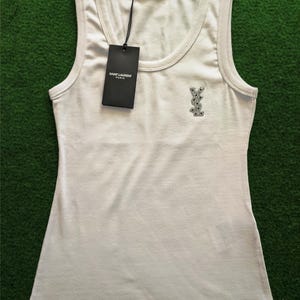新品♥未使用】YSL ロゴ タンクトップ ホワイト Ysl Tank Tops - Etsy
