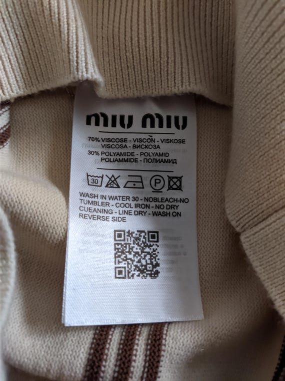 MIU MIU Womens Beige Button Down Collared Cardiga… - image 6