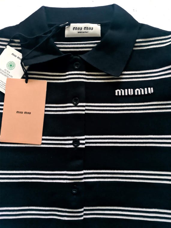 MIU MIU Womens Black Button Down Collared Cardiga… - image 3