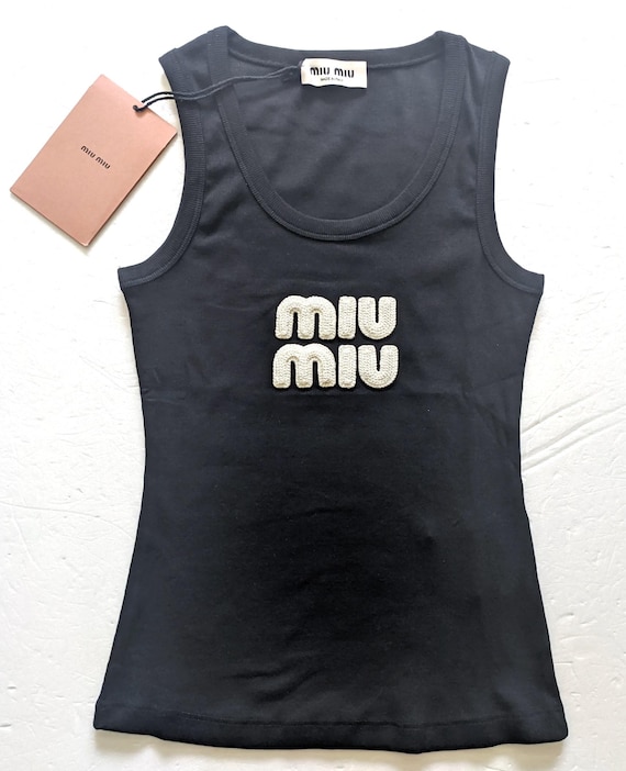 MIU MIU Womens Cotton Black Tanktop Size Xs,s,m,l - Etsy