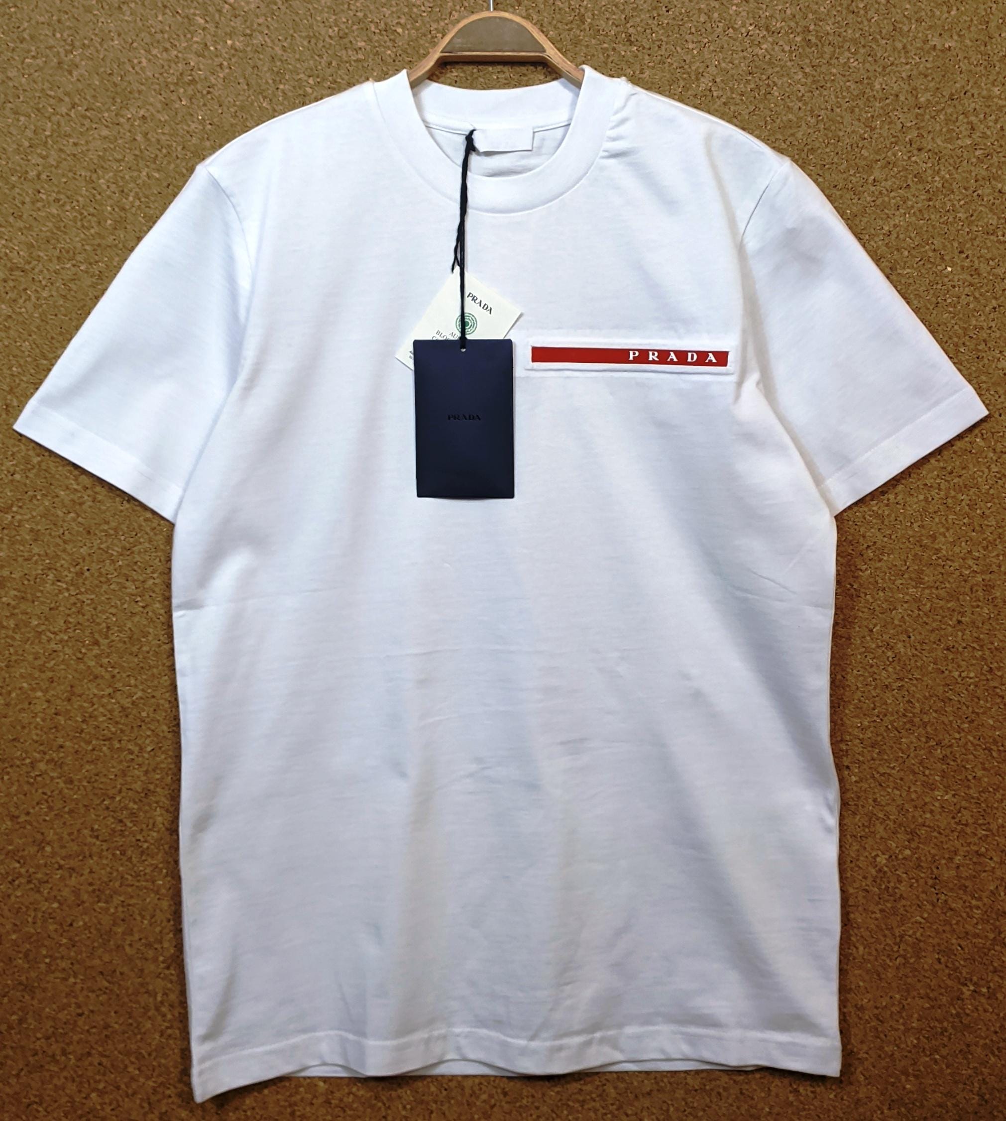 「数量限定 在庫処分セール」 White Cotton Mens PRADA T-shirt Etsy - S,XL,2XL Size トップス