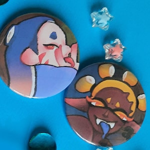 Splatoon Fire and Ice (Shiver and Frye) button pins