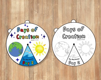 Days Of Creation Coloring Wheel, Bible Activity, Kids Church Activities, Memory Game, Sunday School, Coloring Spinner, Activity Prayer Wheel