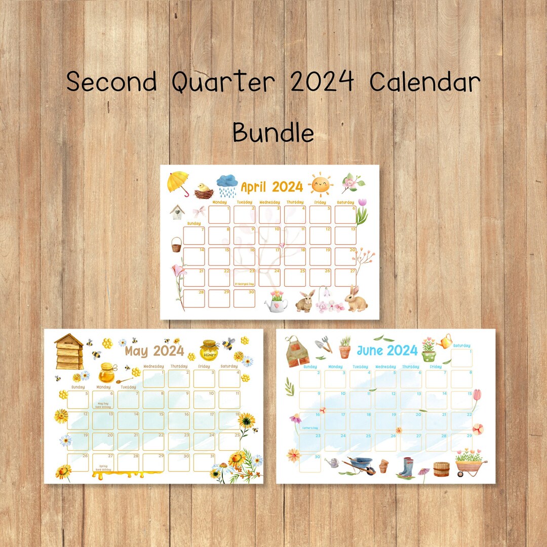 2024 Printable Calendars, Kids Calendars, Watercolor Calendars