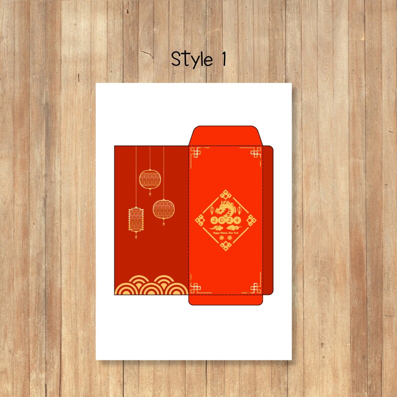 2024 Printable Chinese Money Envelopes, Red Money Envelopes, Year of