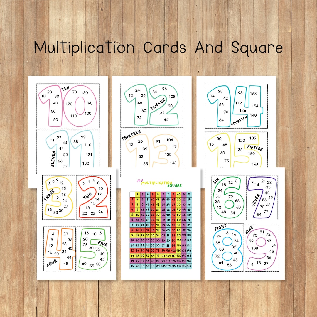 Multiplication Square, Times Table Square, Maths Flash Cards, Maths ...